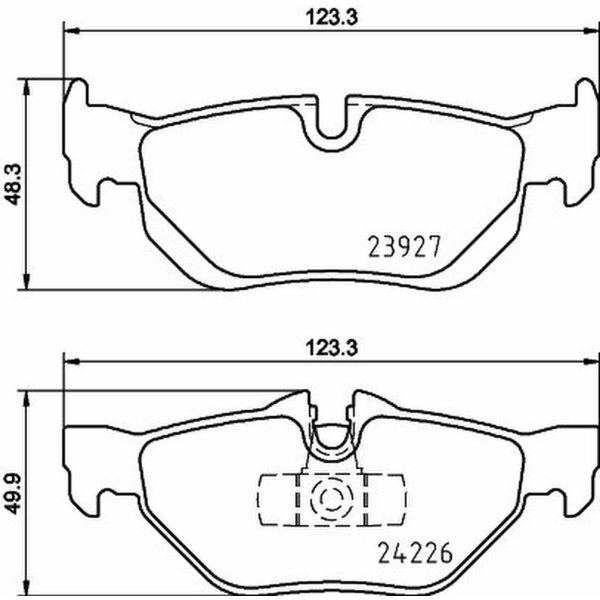 Bremsbelagsatz Scheiben mit Verschleißwarnkontakt 17,3 mm HELLA für u.a. BMW 1er