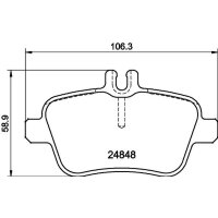 Brake pad set discs with wear warning contact 18.4 mm...