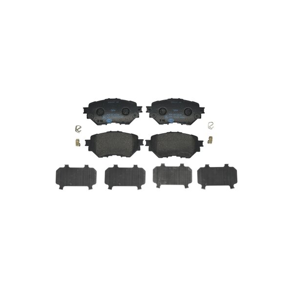 Brake pad set discs without wear warning 15.5 mm HELLA for MAZDA 3