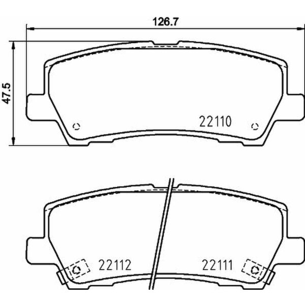 Brake pad set with wear warning contact 17.3 mm HELLA for FORD and others