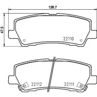 Brake pad set with wear warning contact 17.3 mm HELLA for...