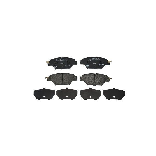 Brake pad set discs incl. wear warning contact 14.4 mm HELLA for MAZDA CX-9