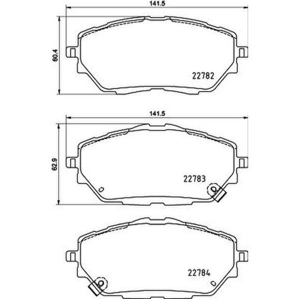Brake pad set discs with wear warning HELLA for e.g. TOYOTA C-HR