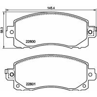 Brake pad set with wear warning 16.9 mm HELLA for SUBARU...