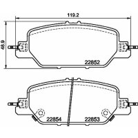 Brake pad set discs with wear warning 15.1 mm HELLA for...