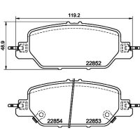Brake pad set discs with wear warning 15.1 mm HELLA for...