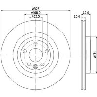 2 Bremsscheiben innenbelüftet Ø 63,5 mm 20 mm HELLA für u.a. LAND ROVER
