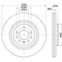 2 Brake Discs internally ventilated Ø 70 mm 28 mm HELLA fits OPEL CORSA