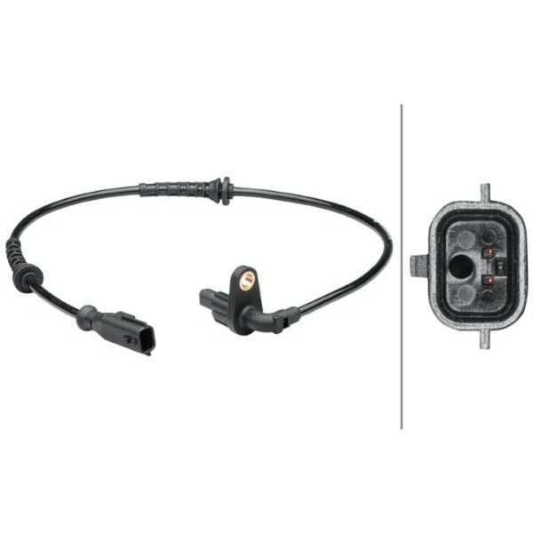 Wheel Speed Sensor 2-pole Hall sensor 592 mm cable HELLA for DACIA DUSTER and others