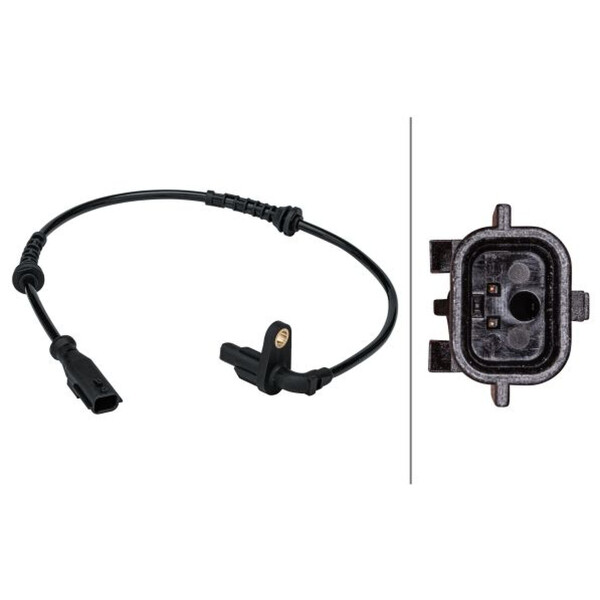 Wheel Speed Sensor 2-pin active 450 mm cable HELLA for DACIA SANDERO and others