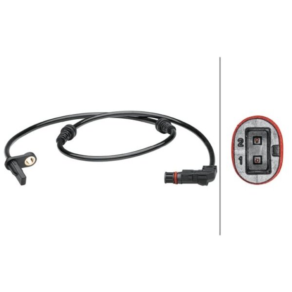 Wheel Speed Sensor 2-pin active 818 mm cable HELLA for e.g. MB GLK-KLASSE