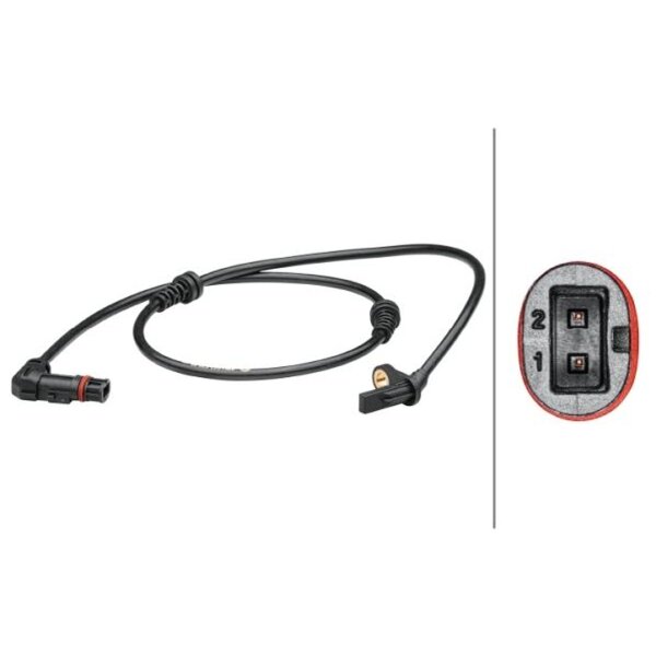 Wheel Speed Sensor 2-pin active 760 mm cable HELLA for e.g. MB GLK-KLASSE