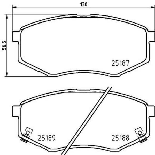 Brake pad set with wear warning contact 17.7 mm HELLA for KIA OPTIMA and others