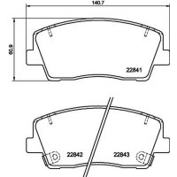 Bremsbelagsatz Scheiben mit Verschleißwarnung 17,6...