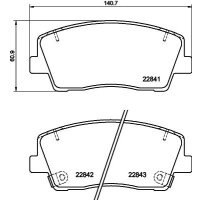 Bremsbelagsatz Scheiben mit Verschleißwarnung 17,6...