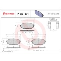 Brake pad set disc brake 17 mm BREMBO suitable for...