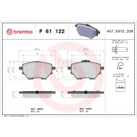 Brake pad set disc brake 18 mm BREMBO suitable for e.g....