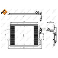 Kondensator Klimaanlage mit Dichtring NRF passend für u.a. MAZDA 3