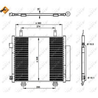 Air conditioning condenser with sealing ring NRF for NISSAN PIXO and others