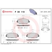 Brake pad set disc brake 18 mm BREMBO suitable for e.g....