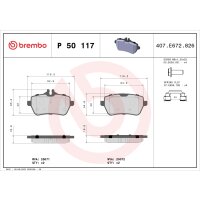 Bremsbelagsatz Scheibenbremse 19 mm BREMBO für u.a....