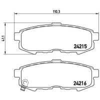 Brake pad set disc brake 16 mm BREMBO suitable for MAZDA MPV