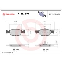 Brake pad set disc brake wear warning contact 18 mm...