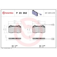 Brake pad set disc brake 17 mm BREMBO suitable for LANCIA...