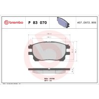 Bremsbelagsatz Scheibenbremse 17 mm BREMBO für...