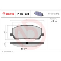 Brake pad set disc brake 19 mm BREMBO suitable for e.g....