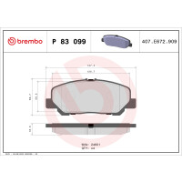 Bremsbelagsatz Scheibenbremse 18 mm BREMBO für...