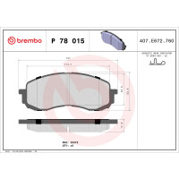 Bremsbelagsatz Scheibenbremse 18 mm BREMBO für u.a....