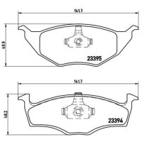 Brake pad set disc brake with wear warning contact 15 mm...
