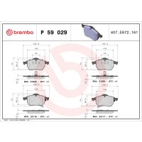 Bremsbelagsatz Scheibenbremse 20 mm BREMBO für u.a....