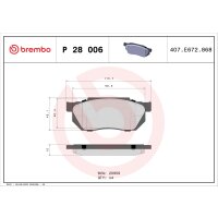 Bremsbelagsatz Scheibenbremse 15 mm BREMBO für u.a....