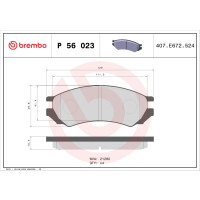 Brake pad set disc brake 16 mm BREMBO for e.g. NISSAN...