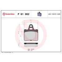 Bremsbelagsatz Scheibenbremse 17 mm BREMBO für u.a....