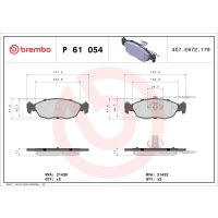 Bremsbelagsatz Scheibenbremse 17 mm BREMBO für u.a....