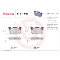 Brake pad set disc brake 18 mm BREMBO suitable for e.g....