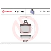 Brake pad set disc brake 15 mm BREMBO for e.g....