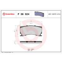 Brake pad set disc brake 16 mm BREMBO suitable for e.g....