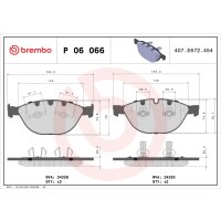 Brake pad set disc brake 21 mm BREMBO suitable for e.g....