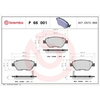 Brake pad set disc brake 17 mm BREMBO suitable for e.g....