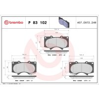 Brake pad set disc brake 17 mm BREMBO suitable for e.g....
