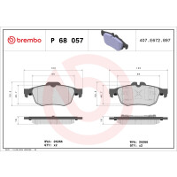 Bremsbelagsatz Scheibenbremse 16 mm BREMBO für...