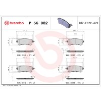 Brake pad set disc brake 15 mm BREMBO for e.g. NISSAN PATROL