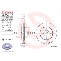 2 brake discs ventilated Ø 256 mm 24 mm BREMBO for e.g. MITSUBISHI SPACE