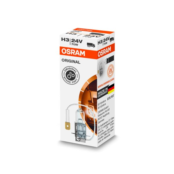 Glühlampe H3 24V 70W PK22s OSRAM ORIGINAL für diverse Fahrzeugmodelle