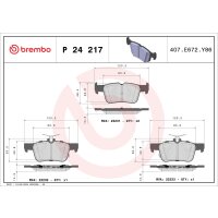 Bremsbelagsatz Scheibenbremse 14 mm BREMBO für u.a....