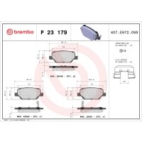 Brake pad set disc brake 17 mm BREMBO for FIAT TIPO and...